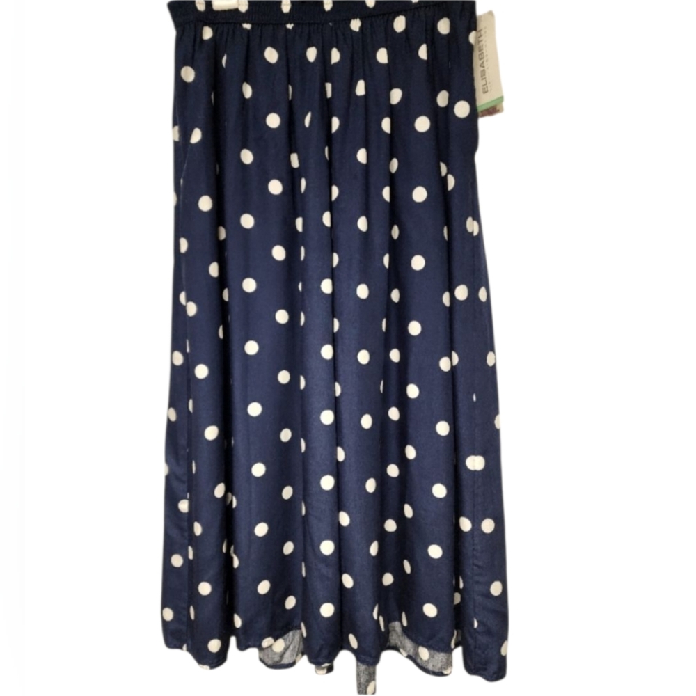 Vintage 90s Liz Claiborne Polka Dot Midi/Maxi Skirt Cottagecore